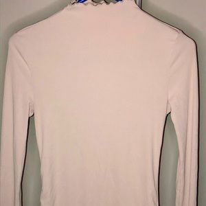 Cream Long Sleeve Lettuce Ribbed Top
